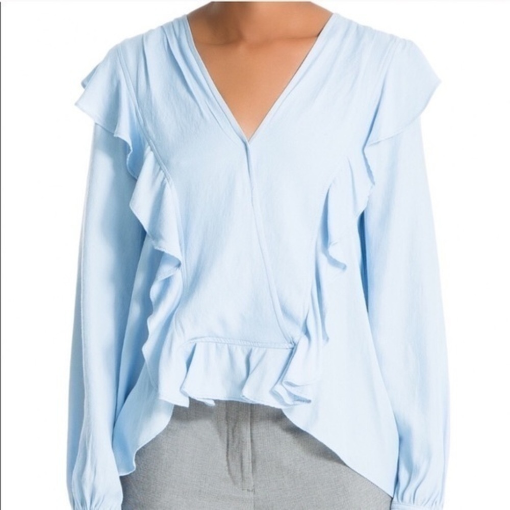 Women’s Max Studio Ruffle-Trip Top - Picture 2 of 5